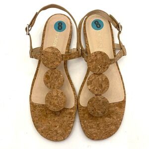 Jack Rogers Cork Sandals Flats Thong Womens 8 M Brown New Buckle